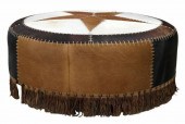 LARGE WESTERN CIRCULAR COWHIDE
