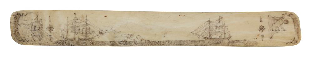 LARGE WHALEBONE BUSK WITH WHALING
