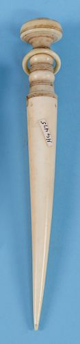 LARGE WHALER MADE WHALE IVORY