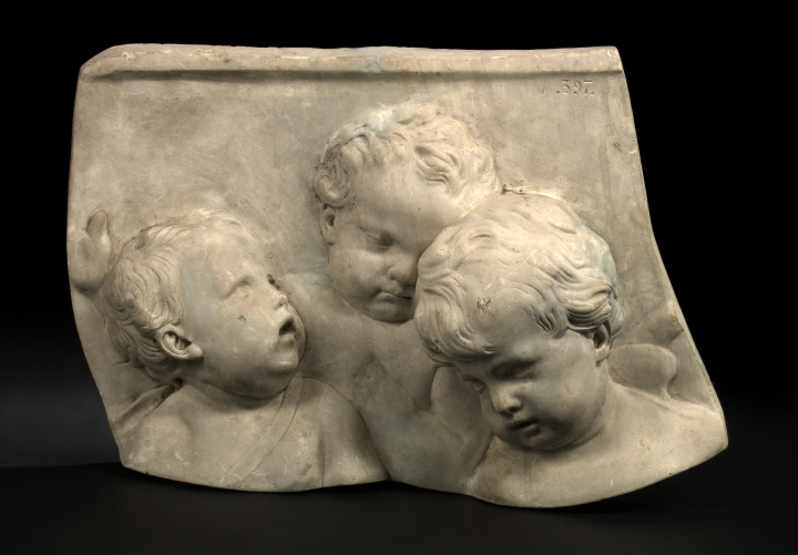 Large White Cast-Plaster Plaque, 
