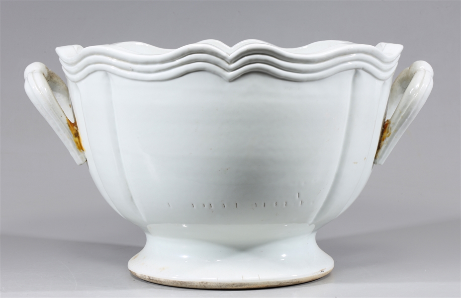 Large white glaze jardinière with