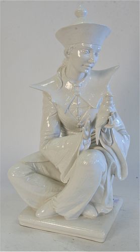 LARGE WHITE GLAZED ORIENTAL