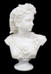 LARGE WHITE MARBLE SCULPTURE B