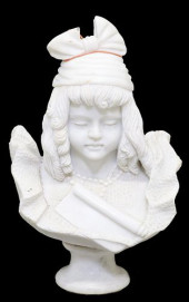 LARGE WHITE MARBLE SCULPTURE B
