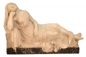 LARGE WHITE MARBLE SCULPTURE O