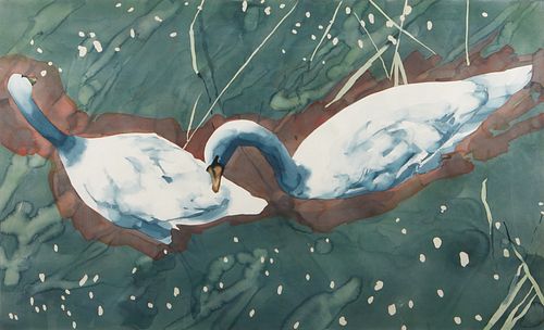 LARGE WILLIAM GARBE WATERCOLOR PAIR