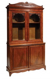 LARGE WILLIAM IV CARVED MAHOGA