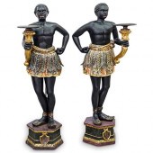 LARGE WOOD CARVED BLACKAMOOR S