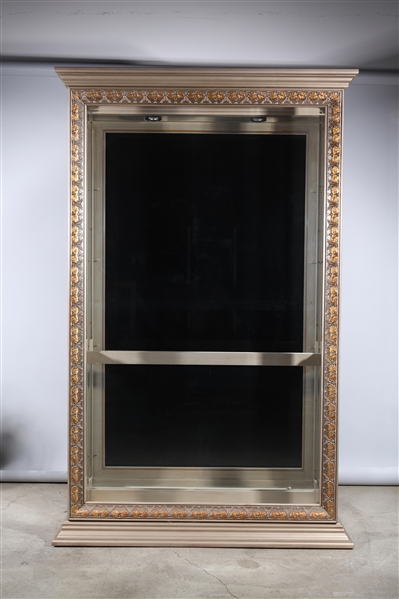 Large wood display cabinet with
