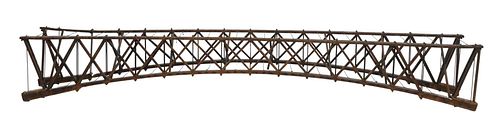 LARGE WOOD RAILROAD BRIDGE MODEL,