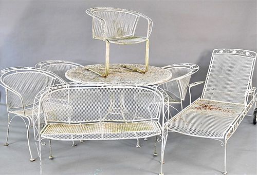 LARGE WOODARD OUTDOOR PATIO SET, TO