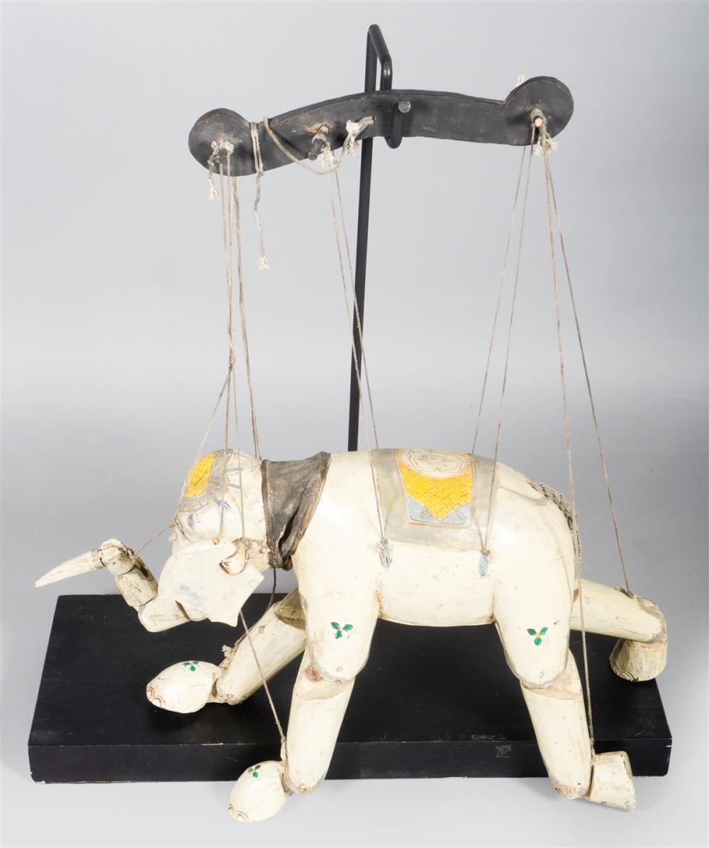 LARGE WOODEN ELEPHANT MARIONETTE