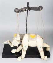 LARGE WOODEN ELEPHANT MARIONET