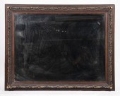 LARGE WOODEN FRAMED BEVELED GL