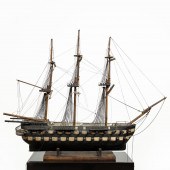 LARGE WOODEN MODEL OF A THREE-