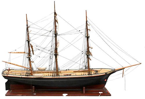 LARGE WOODEN MODEL OF A CLIPPER