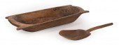 LARGE WOODEN TRENCHER AND A GR