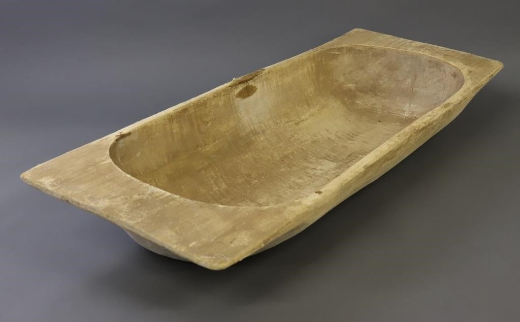 Large wooden trencher or dough box,