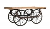 LARGE WOODEN TROLLEY OR INDUST