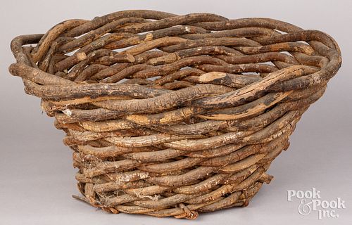 LARGE WOVEN STICK BASKETLarge woven