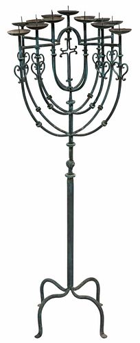 LARGE WROUGHT IRON 13-LT STANDING