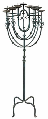 LARGE WROUGHT IRON 13-LT STAND