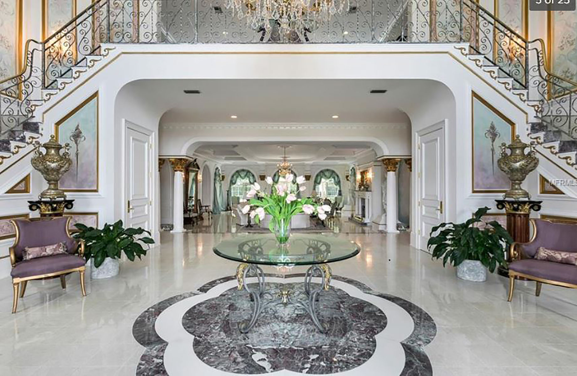 LARGE WROUGHT IRON AND ROUND