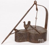 LARGE WROUGHT IRON FAT LAMP WI
