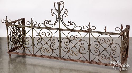 LARGE WROUGHT IRON FIRE FENDER, CA.
