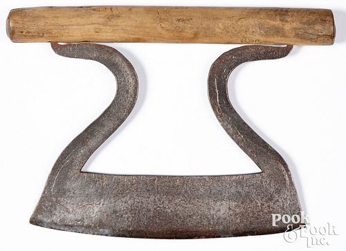 LARGE WROUGHT IRON FOOD CHOPPER,