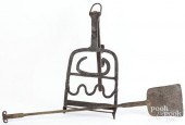LARGE WROUGHT IRON ROASTER AND