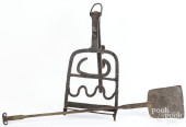 LARGE WROUGHT IRON ROASTER AND