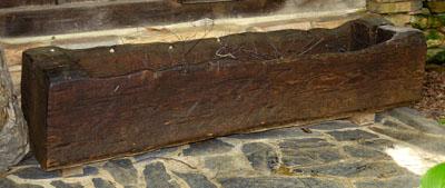 Large yellow pine log trough,