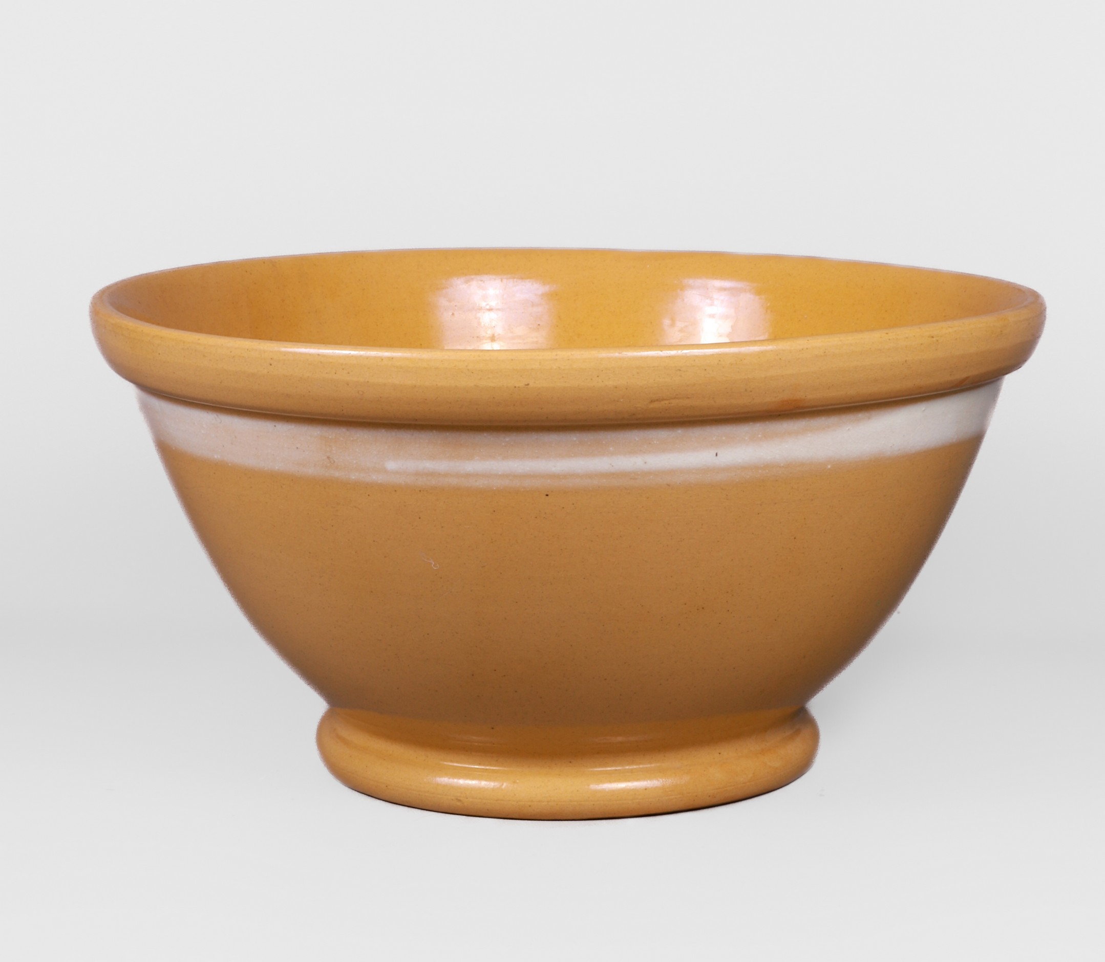 Large yellow ware pottery mixing
