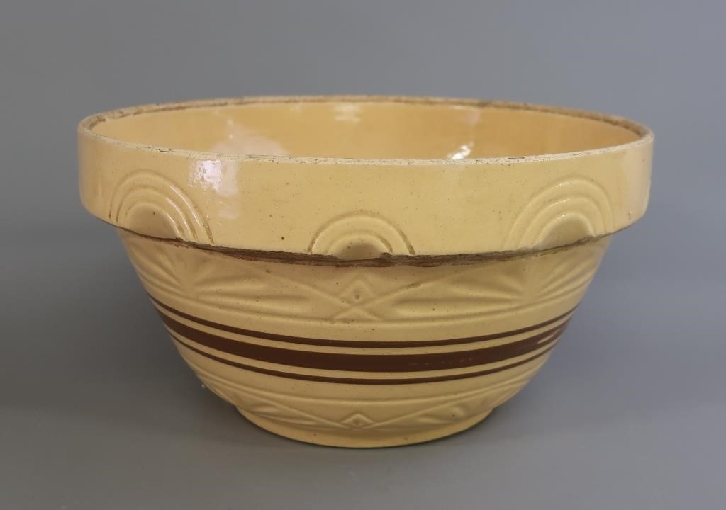 Large yellowware bowl, 7 1/2"h x
