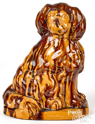 LARGE YELLOWWARE SPANIEL, 19TH