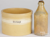 LARGE YELLOWWARE SUGAR TUB, 19