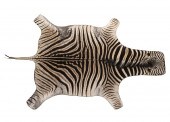 LARGE ZEBRA HIDE RUG WITH FELT