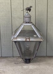 LARGE ZINC POST TOP LANTERNwit