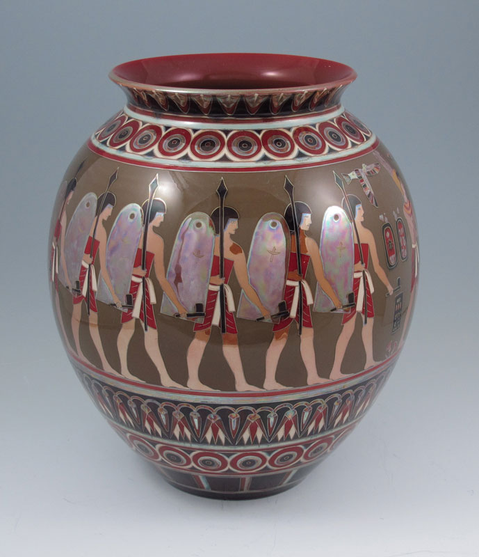 LARGE ZSOLNAY EGYPTIAN DECORATED