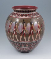 LARGE ZSOLNAY EGYPTIAN DECORAT