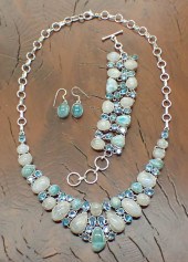 LARIMAR NECKLACE, BRACELET AND