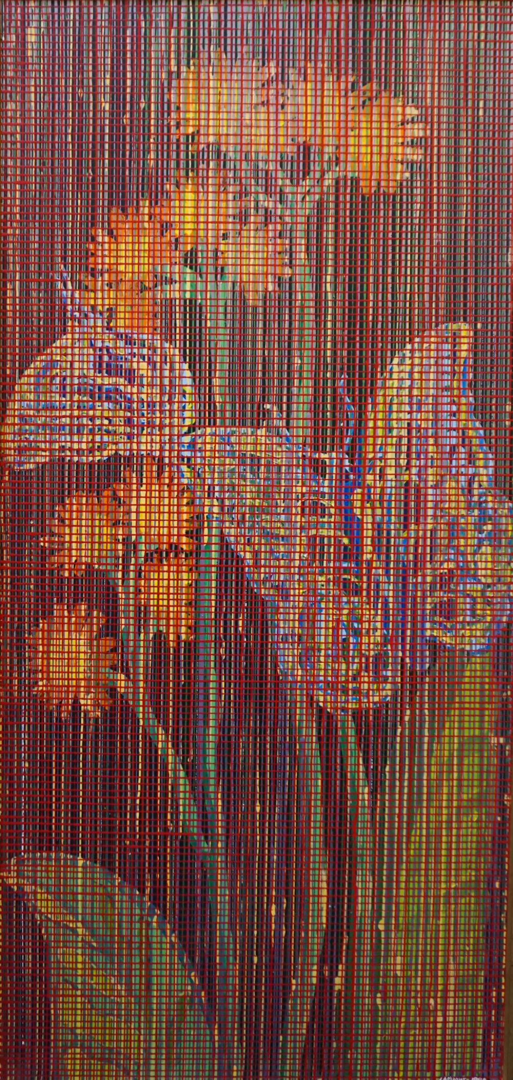 LASHAW, UNTITLED GRID ABSTRACT WITH