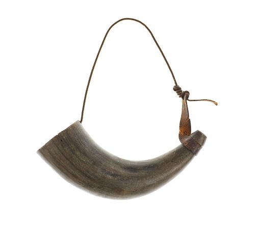 LATE 1800S BUFFALO POWDER HORN W/