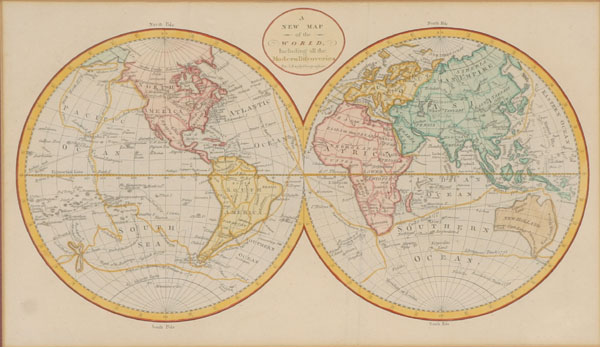 Late 18th century hand-colored twin