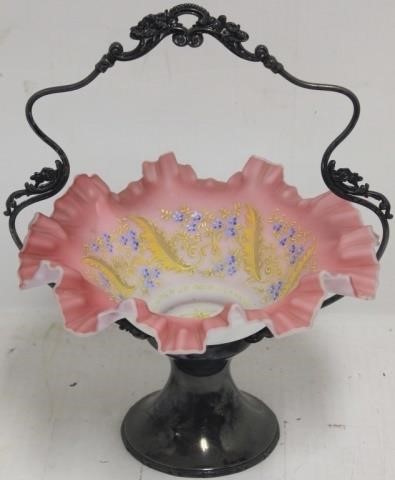 LATE 19TH C ART GLASS BRIDE'S