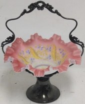 LATE 19TH C ART GLASS BRIDE'S