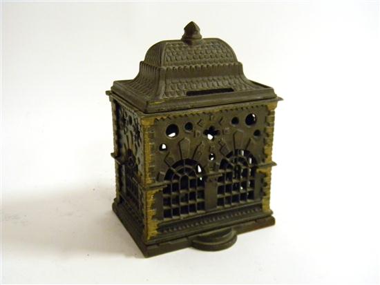 Late 19th C. cast iron bank 