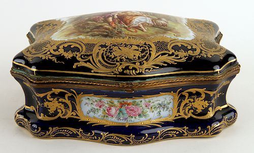 LATE 19TH C FRENCH COBALT PORCELAIN