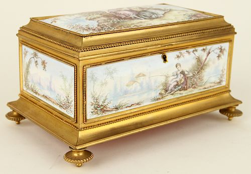 LATE 19TH C. FRENCH GILT ENAMEL
